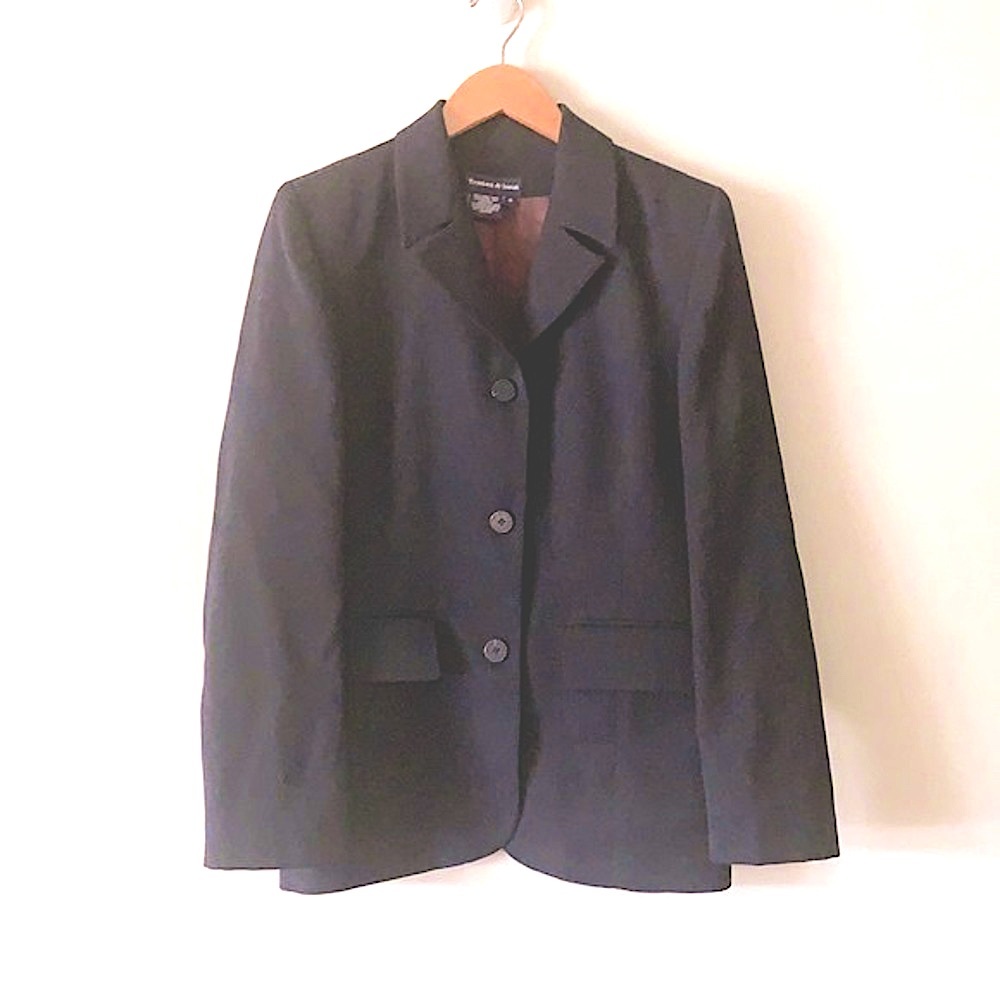 Tristan & Iseut Navy Blue Wool Blazer 12
